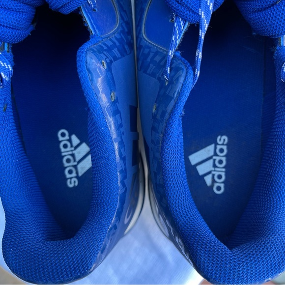 Adidas NWOB Power Alley 4 Size 14 US Metal Cleats Blue/White Baseball Shoes - Picture 4 of 12